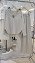 Deep V-Neck Collar Down Pullover with Trousers Sets